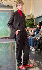 Morris Jumpsuit – Superwool Houndstooth & Black | Paris Fashion Week Edition