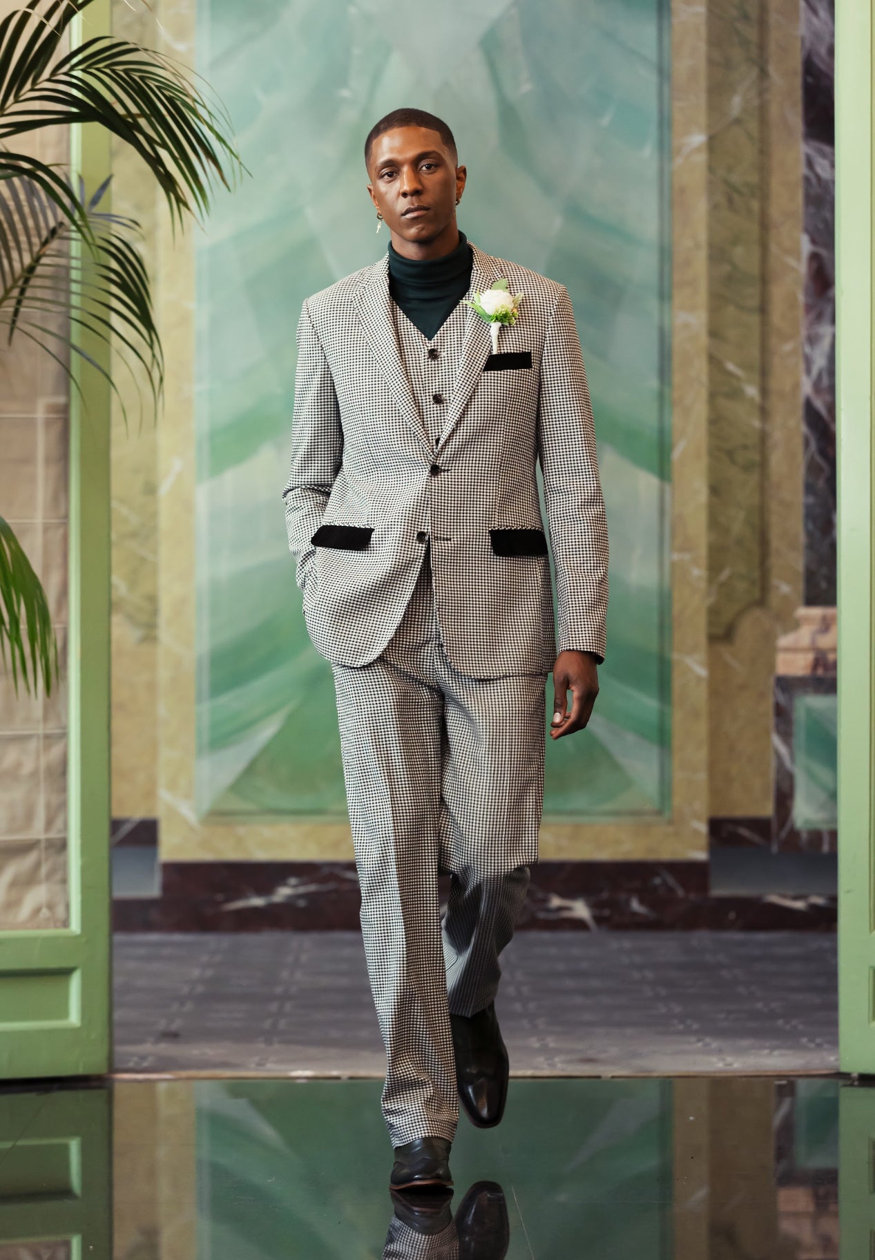 Morris Jumpsuit – Superwool Houndstooth & Black | Paris Fashion Week Edition