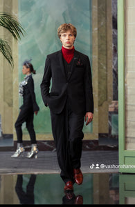 Morris Jumpsuit – Superwool Houndstooth & Black | Paris Fashion Week Edition