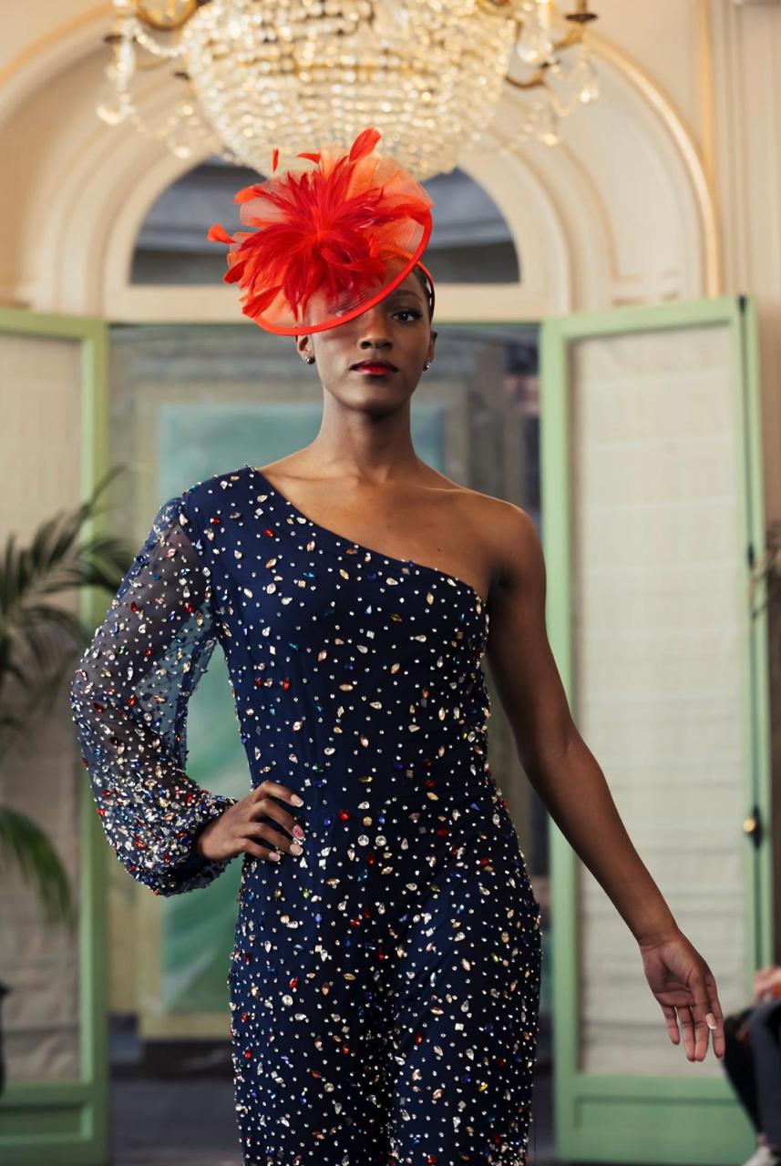 Sherron Jumpsuit – Couture Beaded & Denim Edition by Shaneé Hawkins | The Vashon Collection