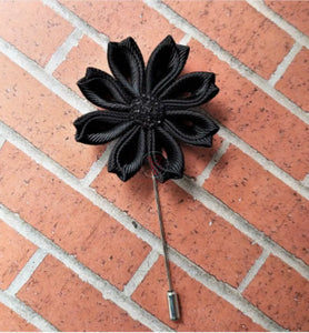 Black Boutonniere Clutch Pin Style