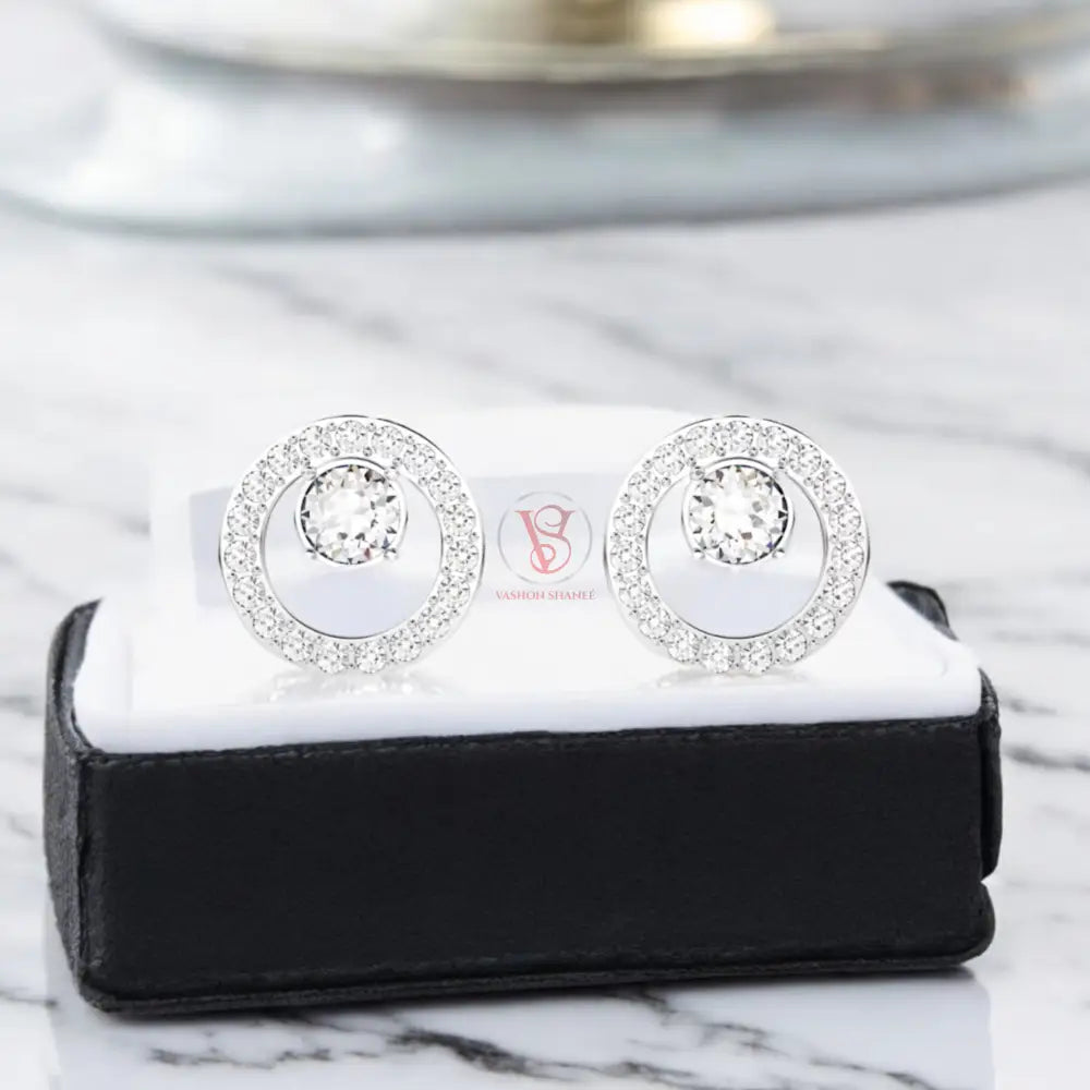 Eternity Earrings Rhodium Plated