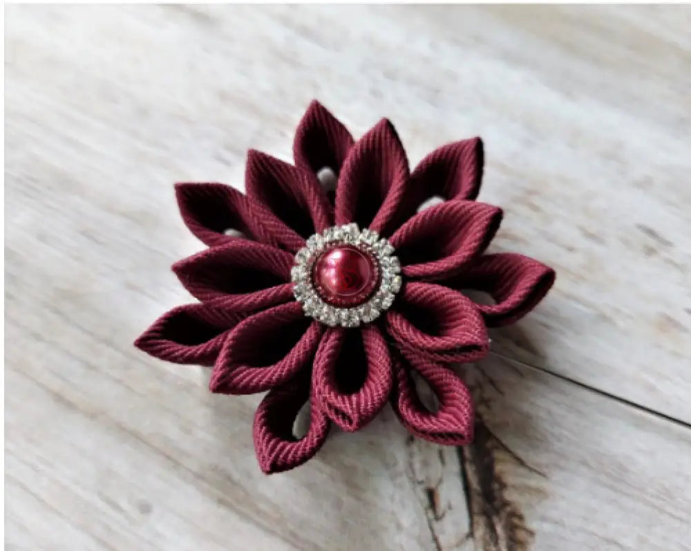 Men’s Burgundy Flower Boutonniere (Clutch Pin)