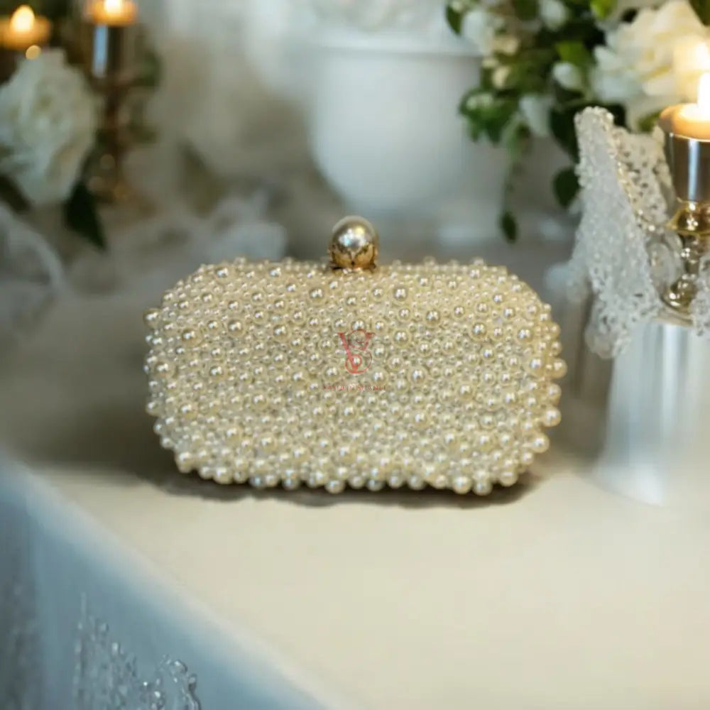 Pearl Clutch Purse Beige Clutch Purse